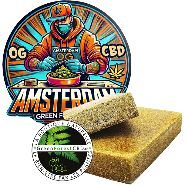 Résine de CBD Amsterdam OG, fabriquée en France par GreenforestCBD